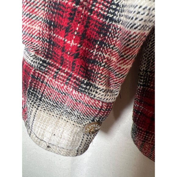 VTG Field and Stream Mens Red Size LT Large TALL Shirt Flannel Plaid Distressed - Picture 15 of 16
